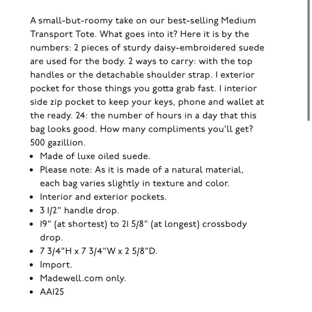 Madewell Small Transport Crossbody: Daisy - Picture 2 of 4